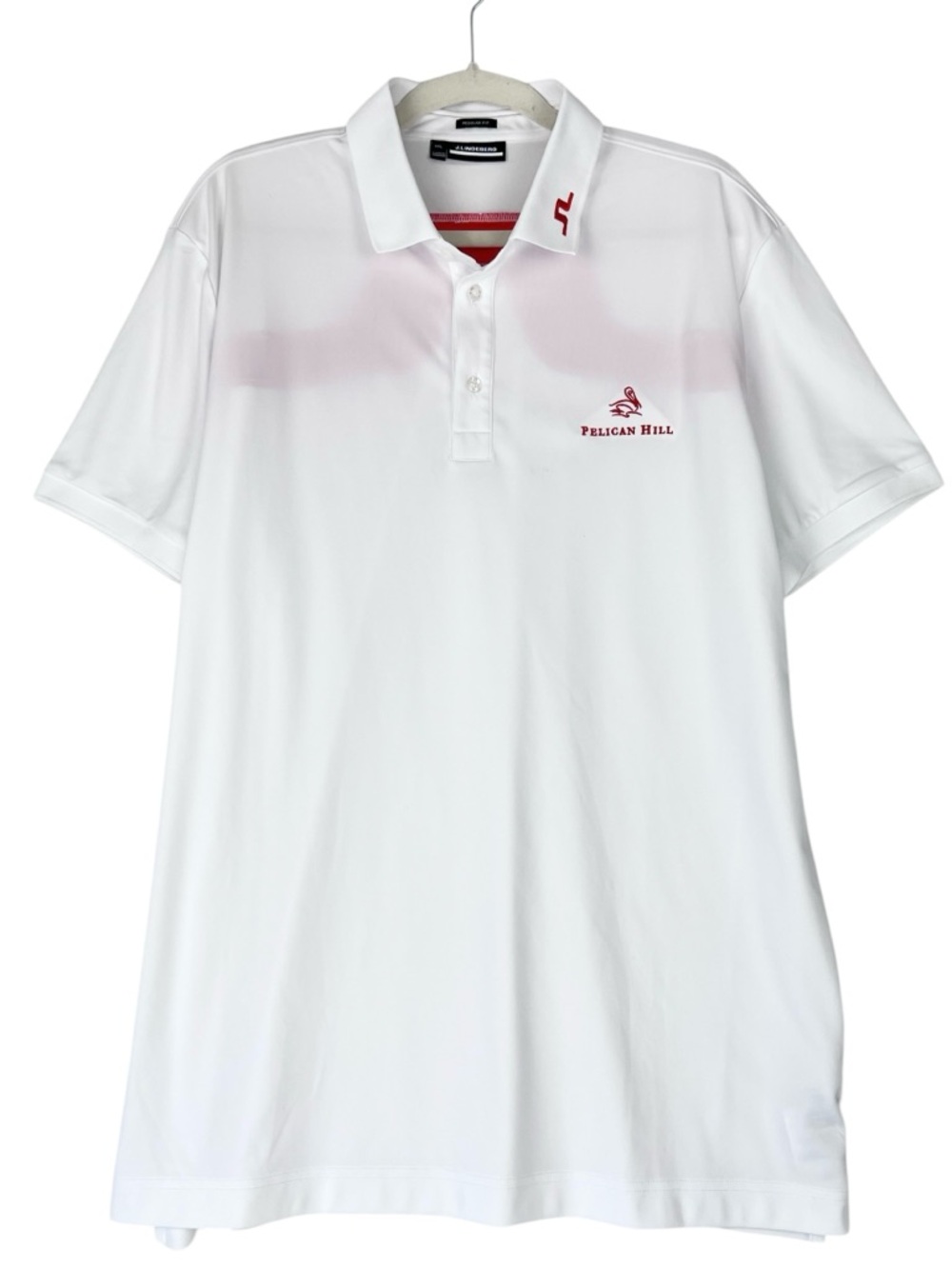 J. LINDEBERG GOLF POLO SHIRT Sz XXL Pelican Hill California White Red